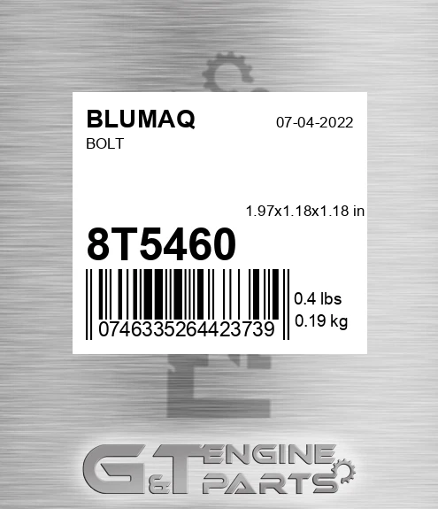 8T-5460 Bolt for BLUMAQ