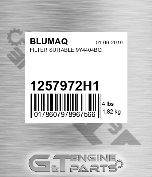 1257972H1 Filter Suitable 9y4404bq for BLUMAQ
