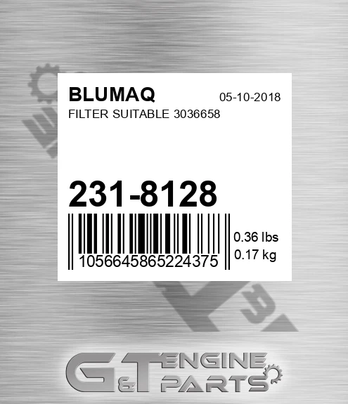 231-8128 Filter Suitable 3036658 for BLUMAQ
