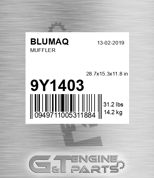 9Y-1403 Muffler for BLUMAQ