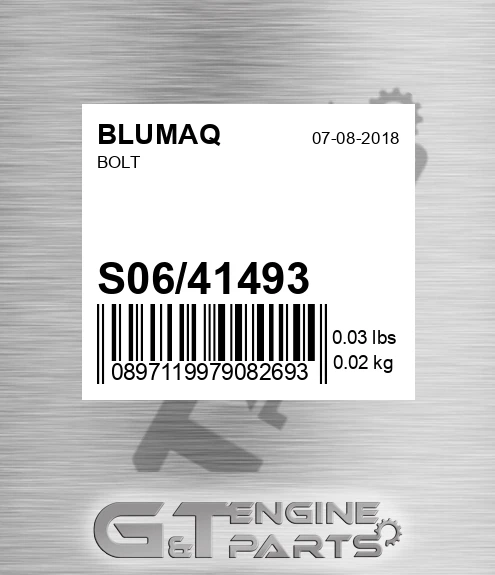 S06/41493 Bolt for BLUMAQ