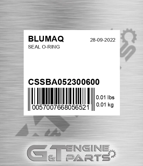 CSSBA052300600 Seal O-ring for BLUMAQ