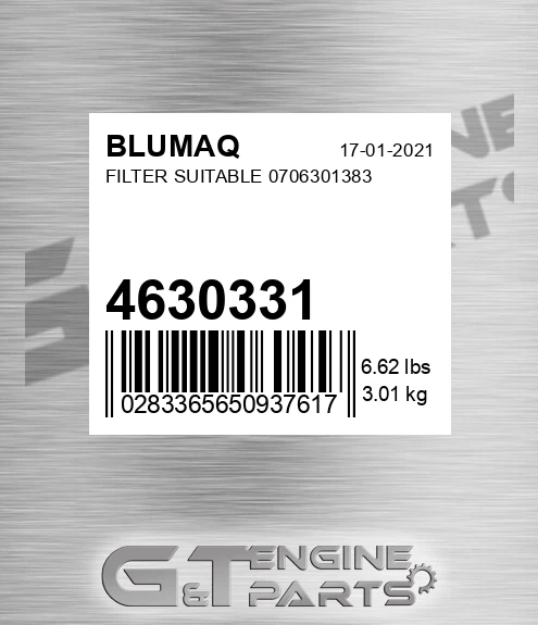 4630331 Filter Suitable 0706301383 for BLUMAQ