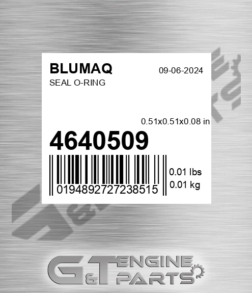 464-0509 Seal O-ring for BLUMAQ