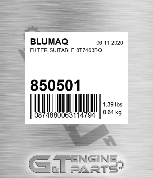 850501 BLUMAQ Filter Suitable 8t7463bq