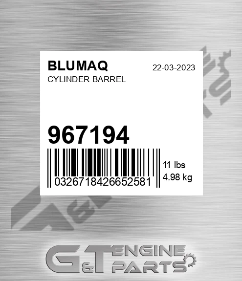 967194 Cylinder Barrel for BLUMAQ