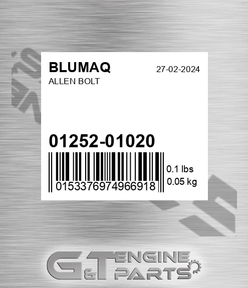01252-01020 Allen Bolt for BLUMAQ