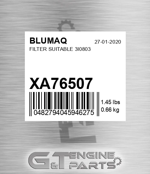 XA76507 BLUMAQ Filter Suitable 3i0803