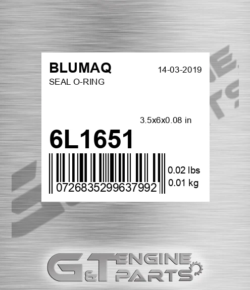 6L-1651 Seal O-ring for BLUMAQ