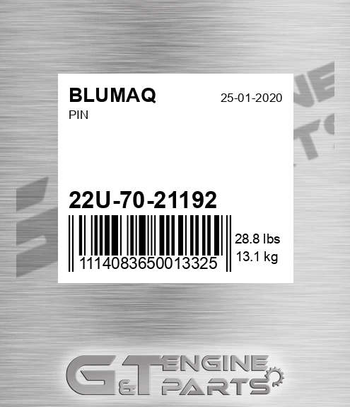 22U-70-21192 Pin for BLUMAQ