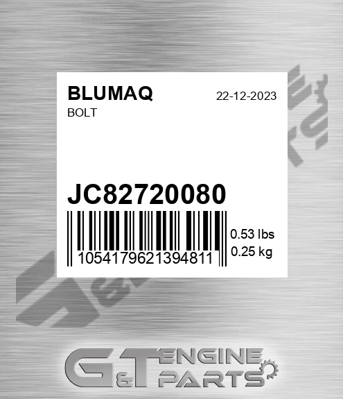 JC827/20080 Bolt for BLUMAQ