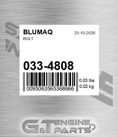 033-4808 Bolt for BLUMAQ