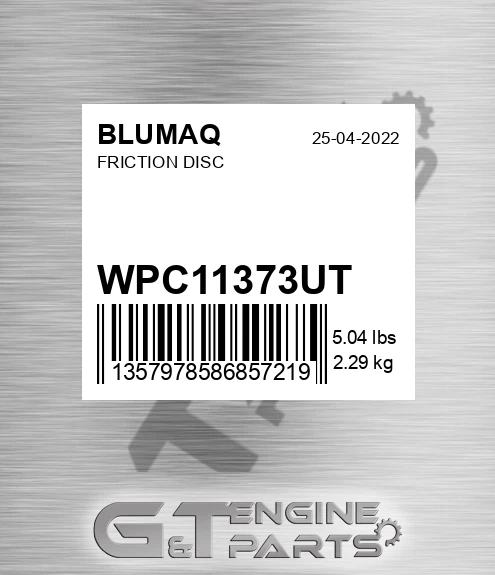 WPC11373UT Friction Disc for BLUMAQ