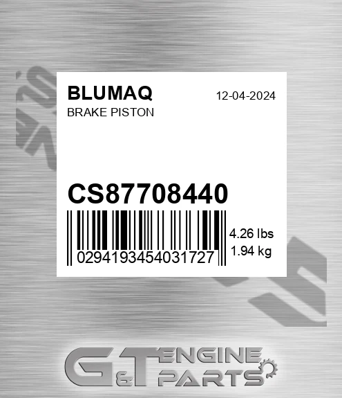 CS87708440 Brake Piston for BLUMAQ