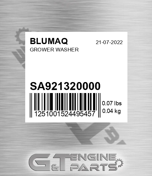 SA9213-20000 Grower Washer for BLUMAQ