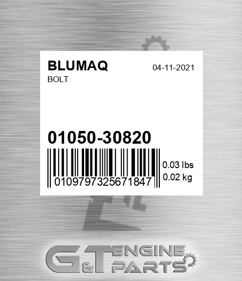 01050-30820 Bolt for BLUMAQ