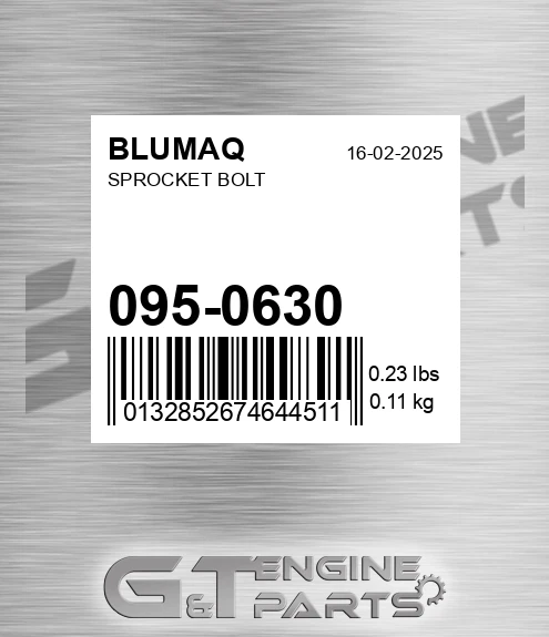 095-0630 Sprocket Bolt for BLUMAQ