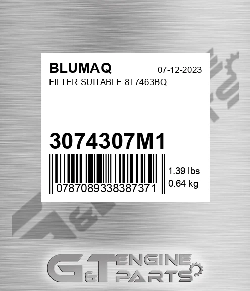 3074307M1 Filter Suitable 8t7463bq for BLUMAQ