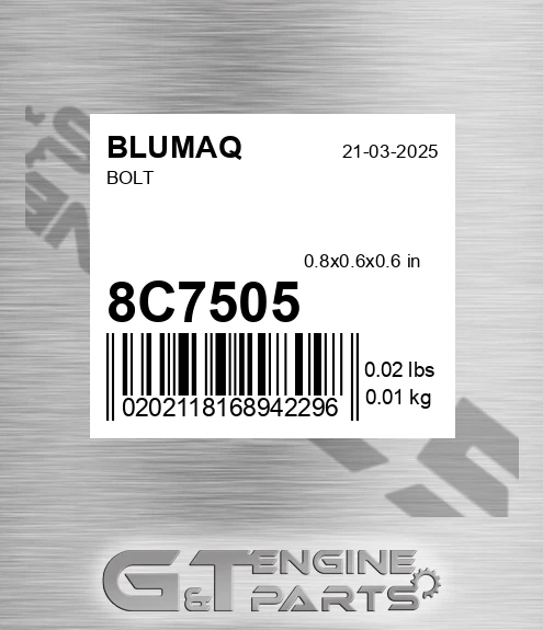 8C-7505 Bolt for BLUMAQ