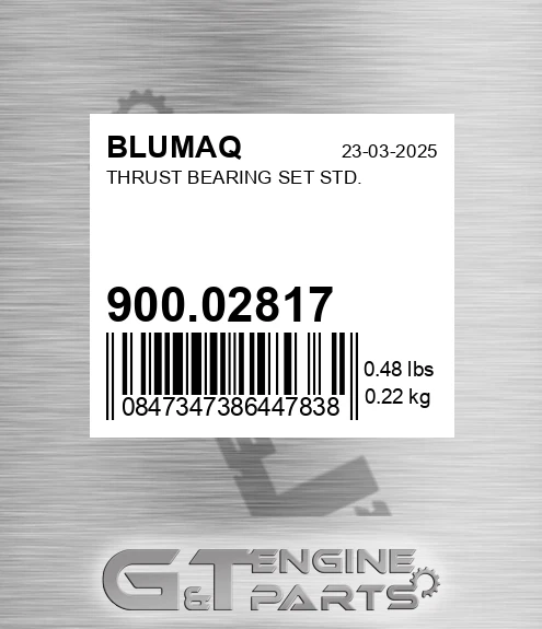 900.02817 Thrust Bearing Set Std. for BLUMAQ