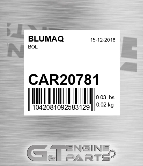 CAR20781 BLUMAQ Bolt
