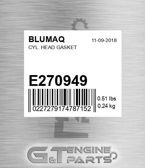 E270949 BLUMAQ Cyl. Head Gasket