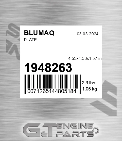 194-8263 Plate for BLUMAQ