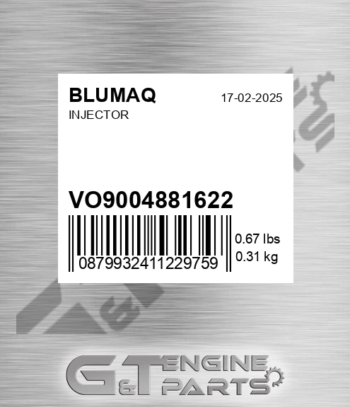 VO9004881622 Injector for BLUMAQ