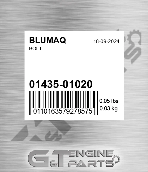 0143-501020 Bolt for BLUMAQ
