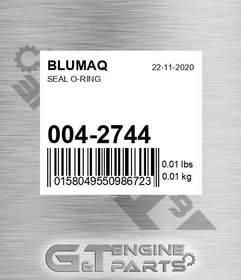 004-2744 Seal O-ring for BLUMAQ