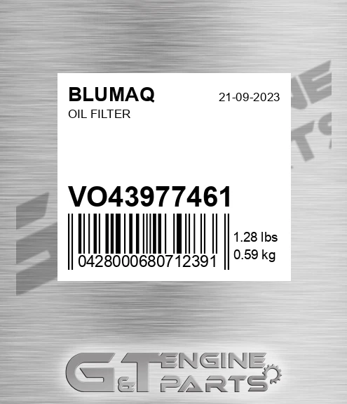VO43977461 Oil Filter for BLUMAQ