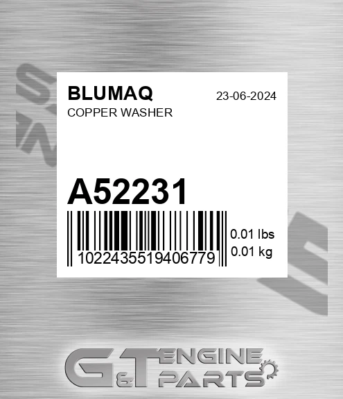 A52231 Copper Washer