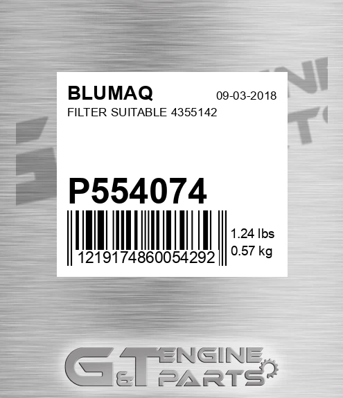 P554074 Filter Suitable 4355142 for BLUMAQ