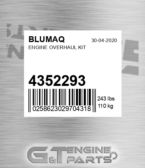 4352293 Engine Overhaul Kit