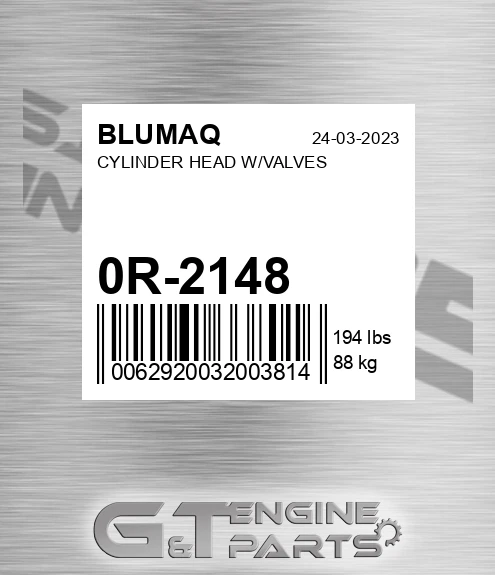 0R-2148 Cylinder Head W/valves