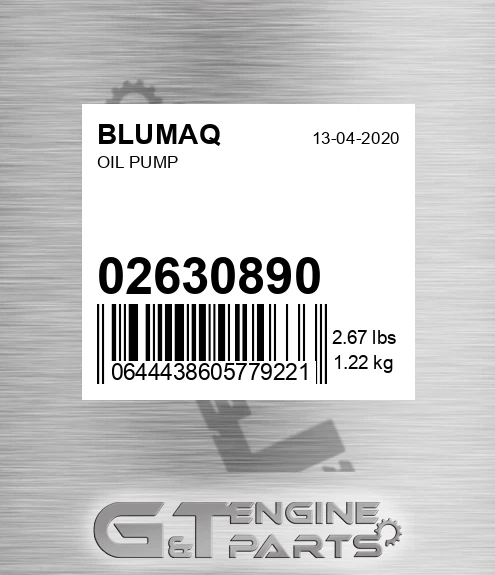02/630890 Oil Pump for BLUMAQ