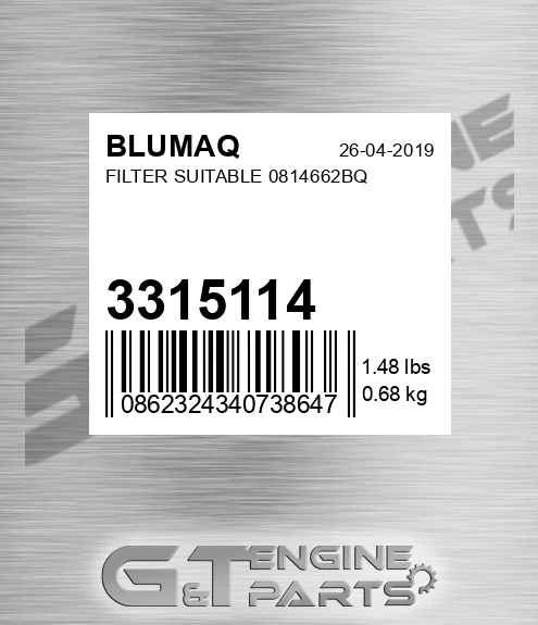 3315114 Filter Suitable 0814662bq for BLUMAQ