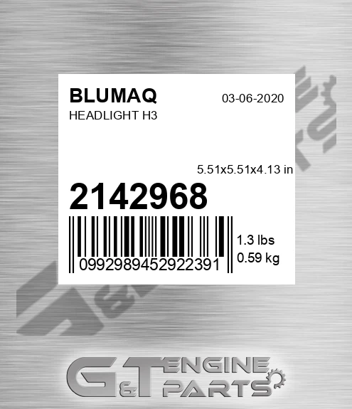 214-2968 Headlight H3 for BLUMAQ