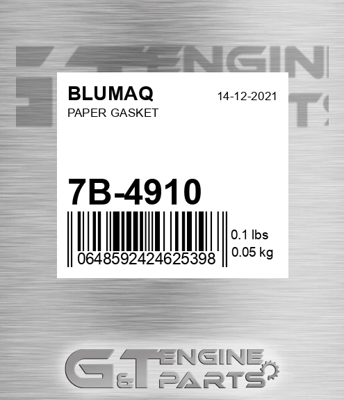 7B-4910 Paper Gasket