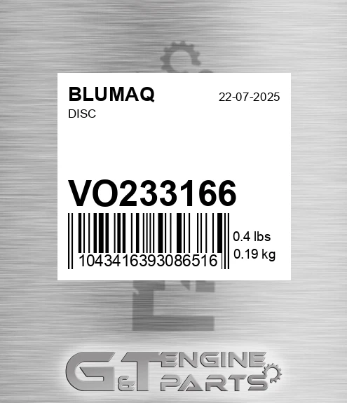 VO233166 Disc for BLUMAQ