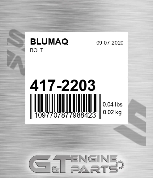 417-2203 Bolt for BLUMAQ