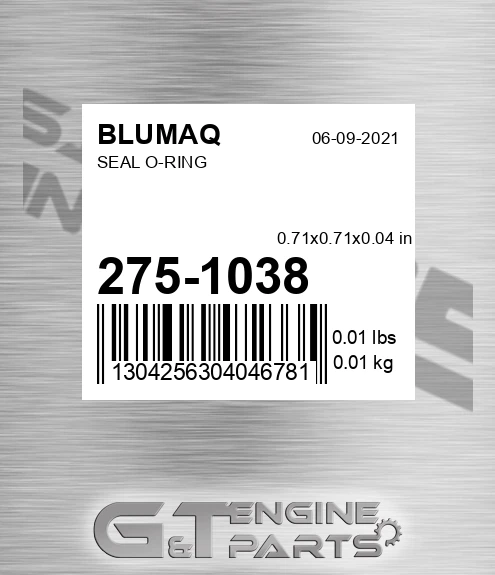 275-1038 Seal O-ring for BLUMAQ