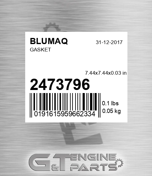 247-3796 Gasket for BLUMAQ