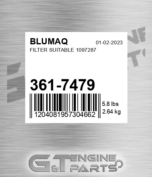 361-7479 Filter Suitable 1097287 for BLUMAQ