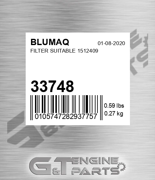 33748 BLUMAQ Filter Suitable 1512409