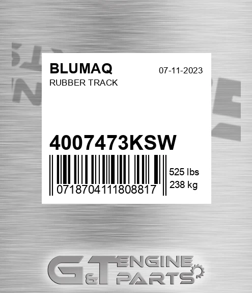 4007473KSW Rubber Track for BLUMAQ