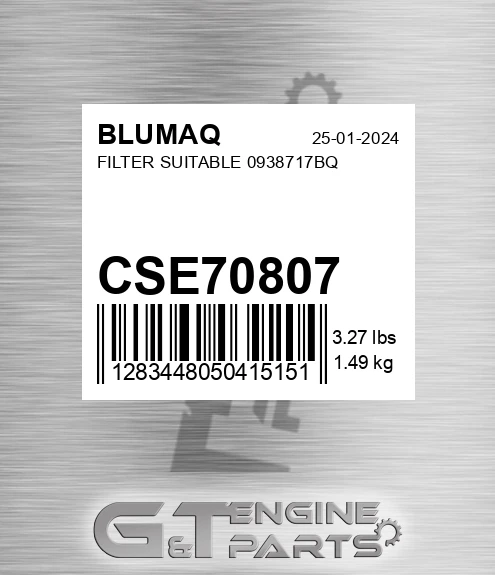 CSE70807 BLUMAQ Filter Suitable 0938717bq