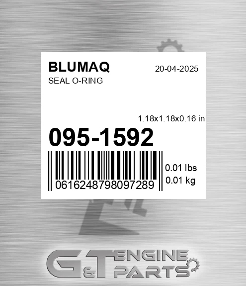 095-1592 Seal O-ring for BLUMAQ