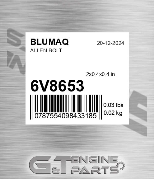 6V-8653 Allen Bolt