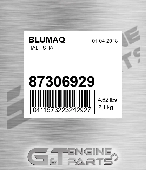 87306929 Half Shaft
